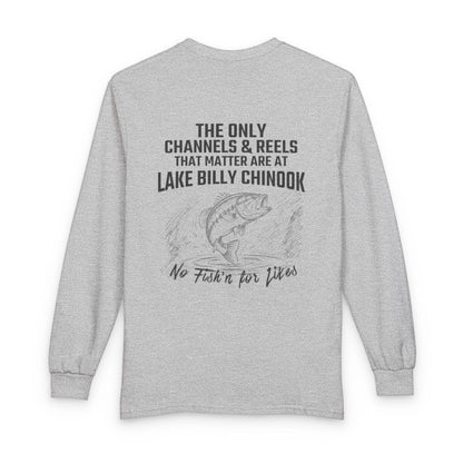 Nevada  Lake  Billy  Chinook  Long  Sleeve  Fishing  T-shirt  back  position  view  from  back  sport  grey.webp
