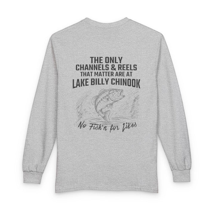 Nevada  Lake  Billy  Chinook  Long  Sleeve  Fishing  T-shirt  back  position  view  from  back  sport  grey.webp