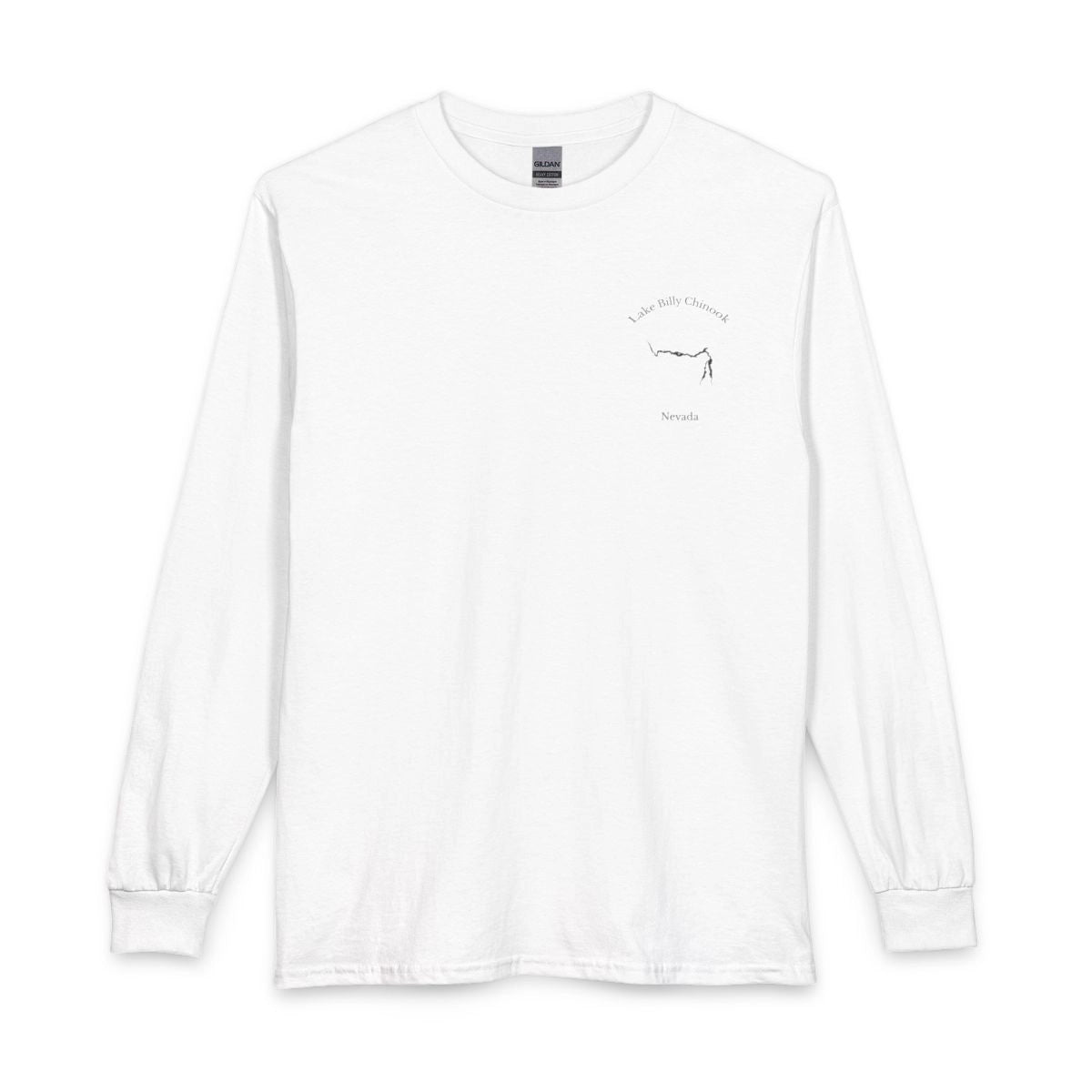 Nevada  Lake  Billy  Chinook  Long  Sleeve  Fishing  T-shirt  front  position  view  from  front  white.webp
