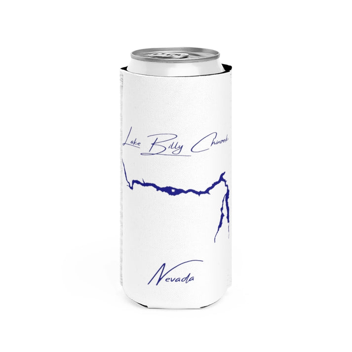 Nevada  Lake  Billy  Chinook  Slim  Can  Koozie  front  position  view  from  front  white.webp