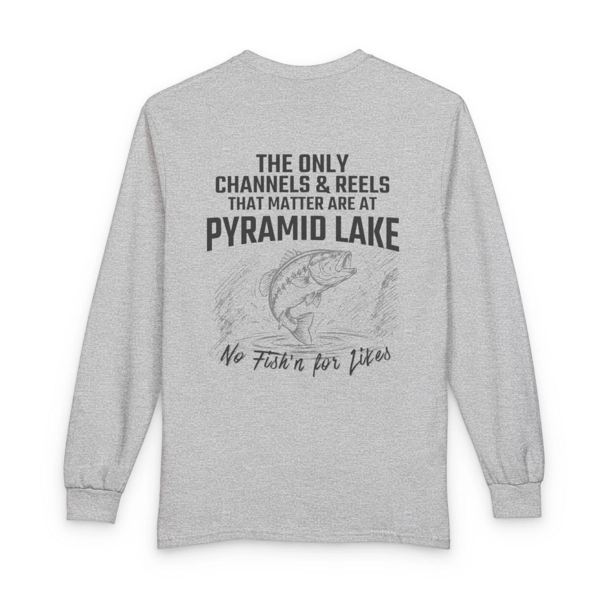 Nevada  Pyramid  Lake  Long  Sleeve  Fishing  T-shirt  back  position  view  from  back  sport  grey.webp