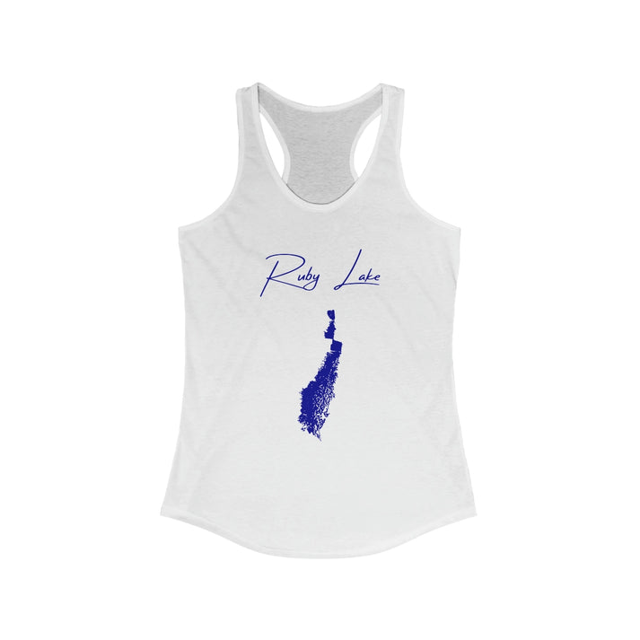 Nevada  Ruby  Lake  Racerback-Tank  front  position  view  from  front  solid  white.webp