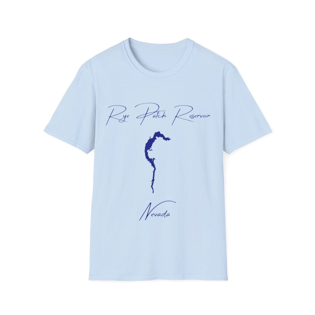 Nevada  Rye  Patch  Reservoir  T-shirt  front  position  view  from  front  light  blue.webp