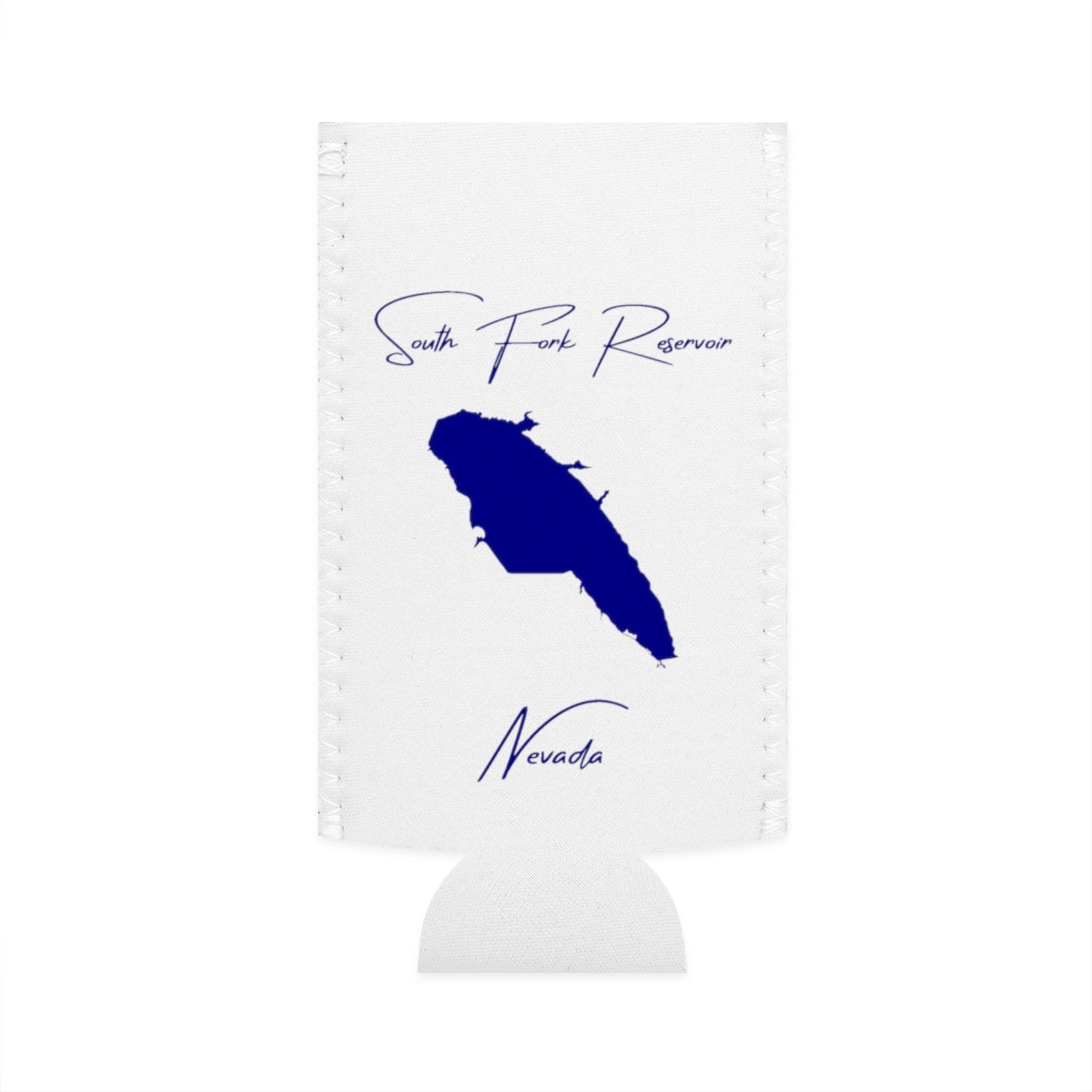 Nevada  South  Fork  Reservoir  Slim  Can  Koozie  front  position  view  from  flat-front  white.webp