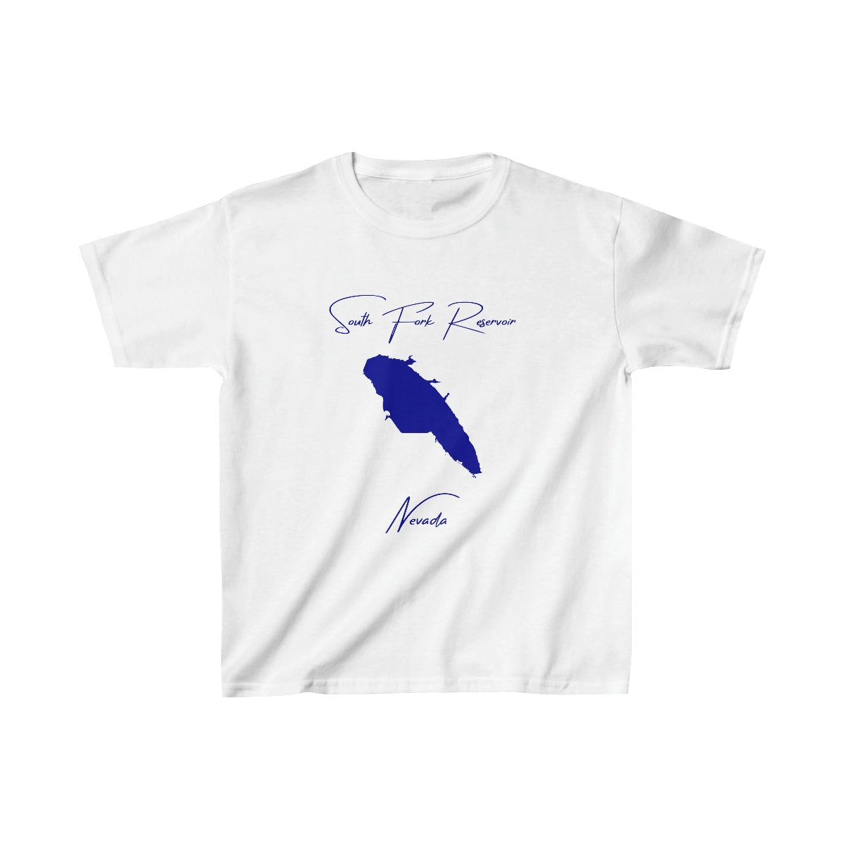 Nevada  South  Fork  Reservoir  Youth  T-shirt  front  position  view  from  front  white.webp