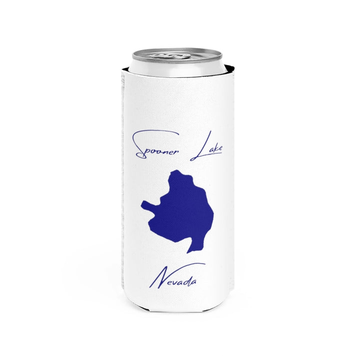 Nevada  Spooner  Lake  Slim  Can  Koozie  front  position  view  from  front  white.webp