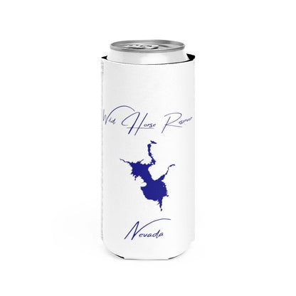 Nevada  Wild  Horse  Reservoir  Slim  Can  Koozie  front  position  view  from  front  white.webp