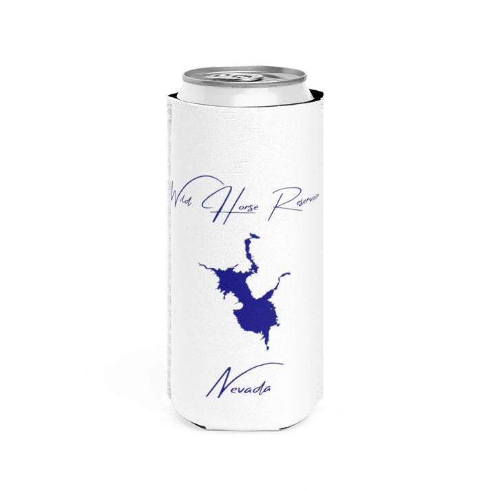 Nevada  Wild  Horse  Reservoir  Slim  Can  Koozie  front  position  view  from  front  white.webp