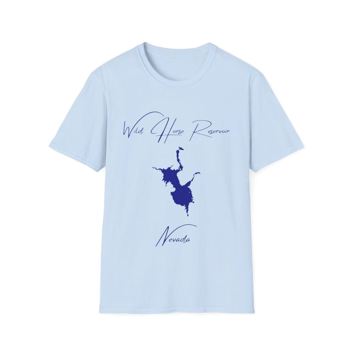 Nevada  Wild  Horse  Reservoir  T-shirt  front  position  view  from  front  light  blue.webp