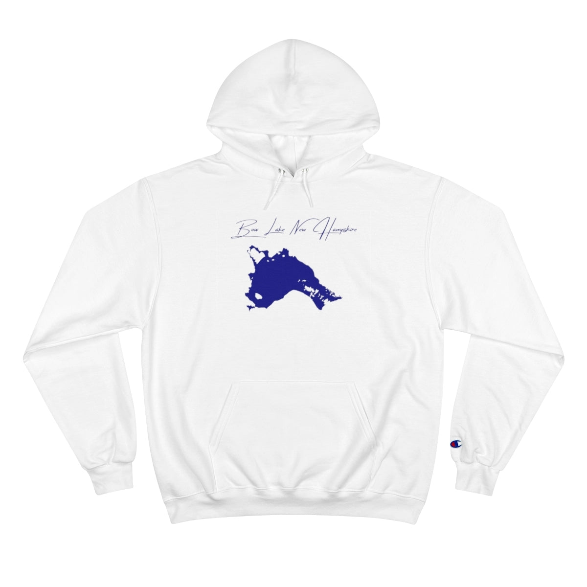 New  Hampshire  Bow  Lake  Hoodie  front  position  view  from  front  white.webp
