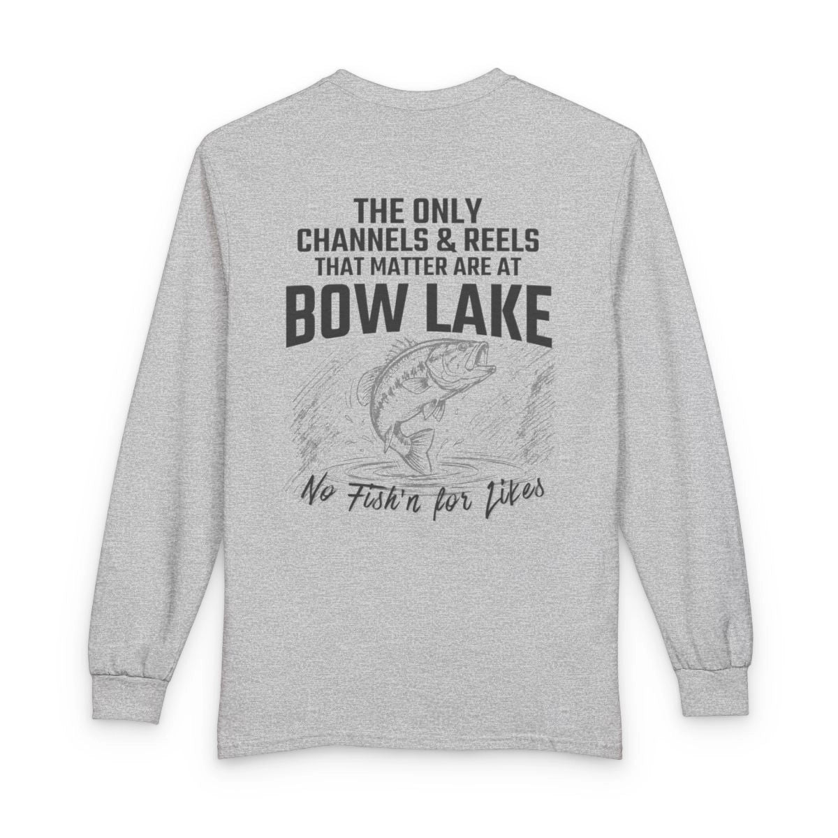 New  Hampshire  Bow  Lake  Long  Sleeve  Fishing  T-shirt  back  position  view  from  back  sport  grey.webp