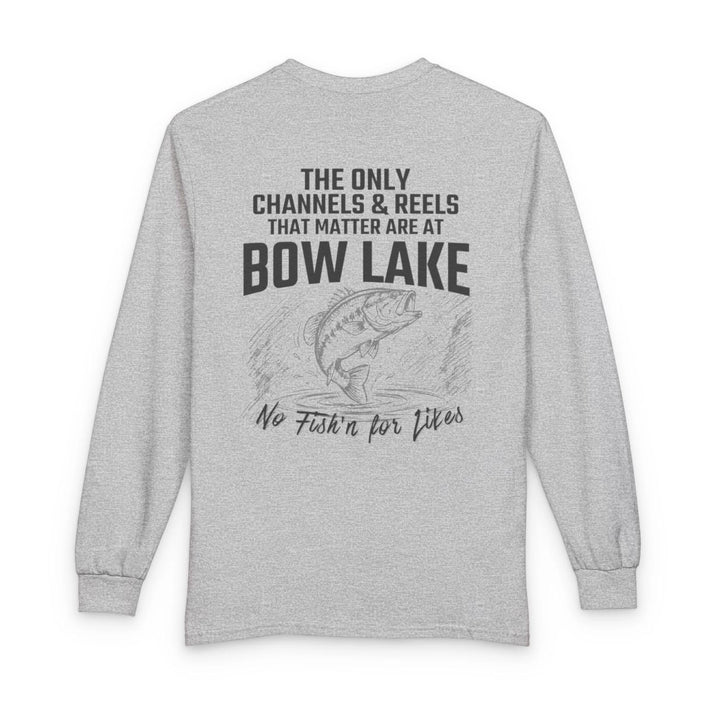 New  Hampshire  Bow  Lake  Long  Sleeve  Fishing  T-shirt  back  position  view  from  back  sport  grey.webp