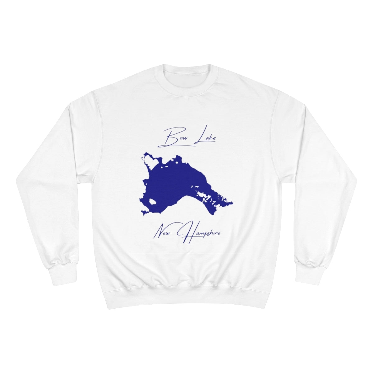 New  Hampshire  Bow  Lake  Sweatshirt  front  position  view  from  front  white.webp