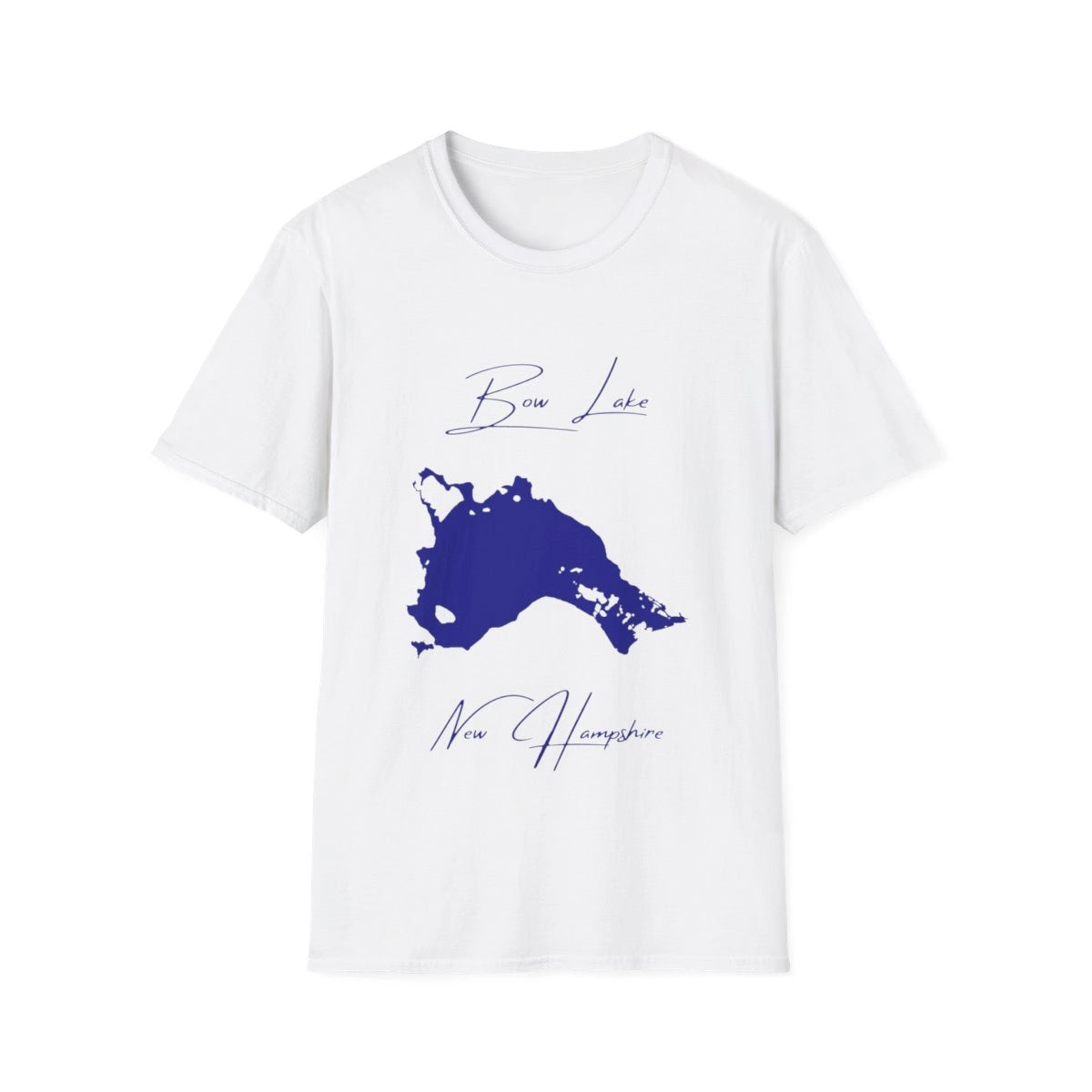 New  Hampshire  Bow  Lake  T-shirt  front  position  view  from  front  white.webp
