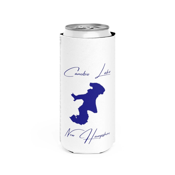 New  Hampshire  Canobie  Lake  Slim  Can  Koozie  front  position  view  from  front  white.webp