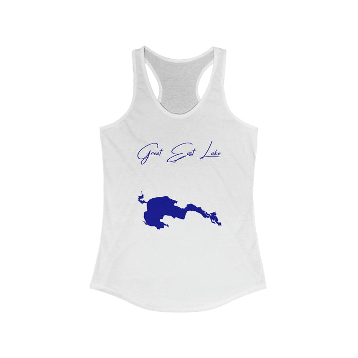New  Hampshire  Great  East  Lake  Racerback-Tank  front  position  view  from  front  solid  white.webp