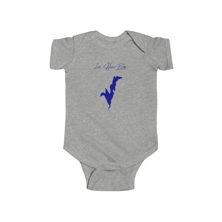 New  Hampshire  Lake  Horace  Onesie  front  position  view  from  front  heather.webp