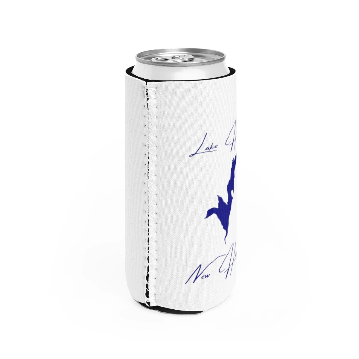 New  Hampshire  Lake  Horace  Slim  Can  Koozie  all  position  view  from  right  white.webp