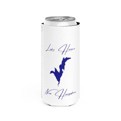 New  Hampshire  Lake  Horace  Slim  Can  Koozie  front  position  view  from  front  white.webp