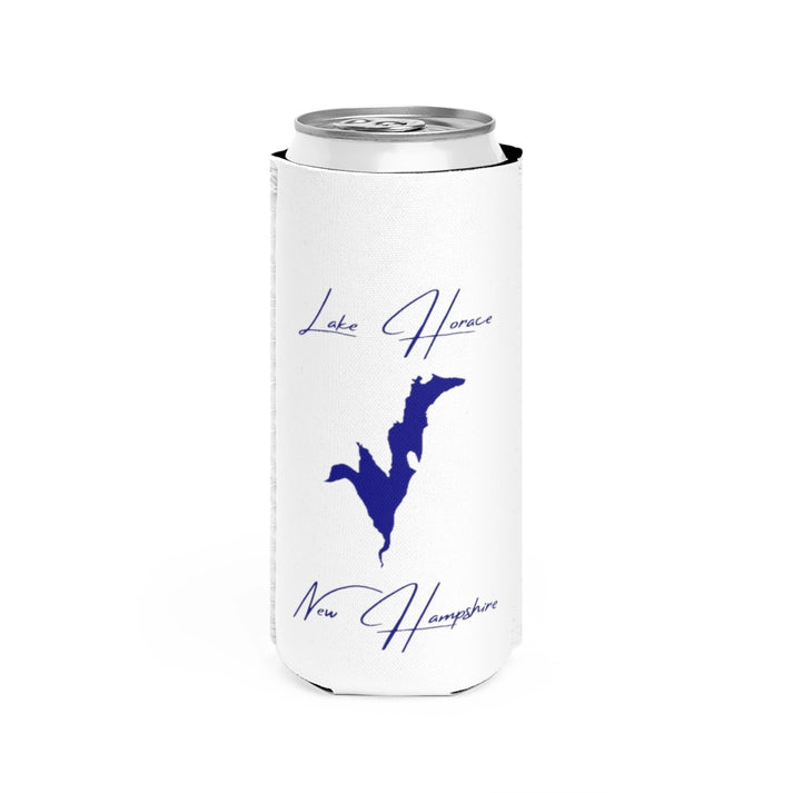 New  Hampshire  Lake  Horace  Slim  Can  Koozie  front  position  view  from  front  white.webp