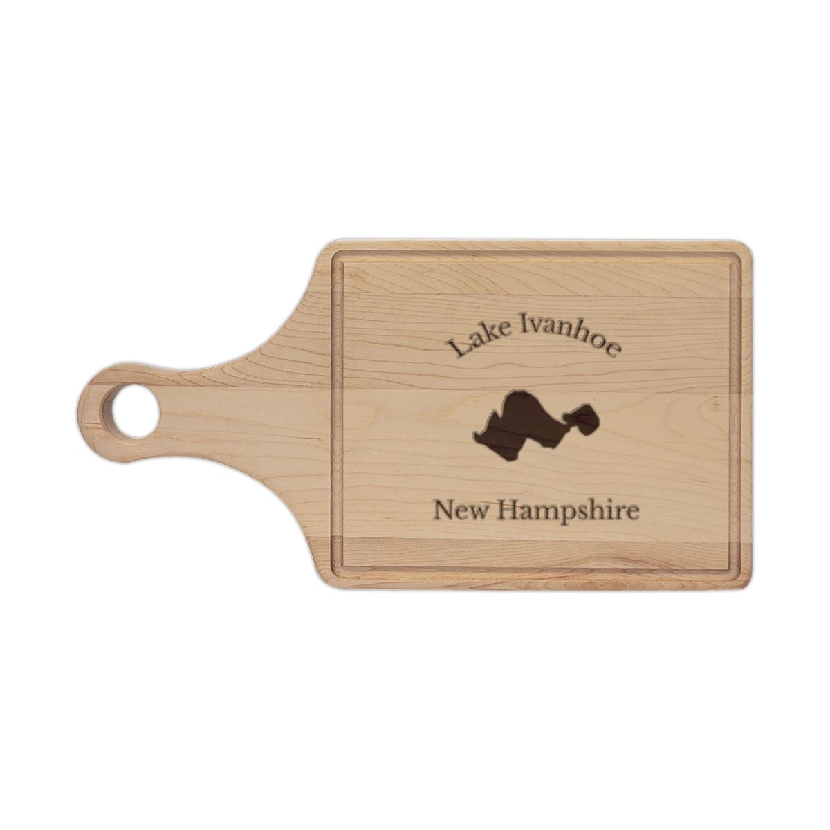 New  Hampshire  Lake  Ivanhoe  Engraved  Cutting  Board  front  position  view  from  front  maple.webp