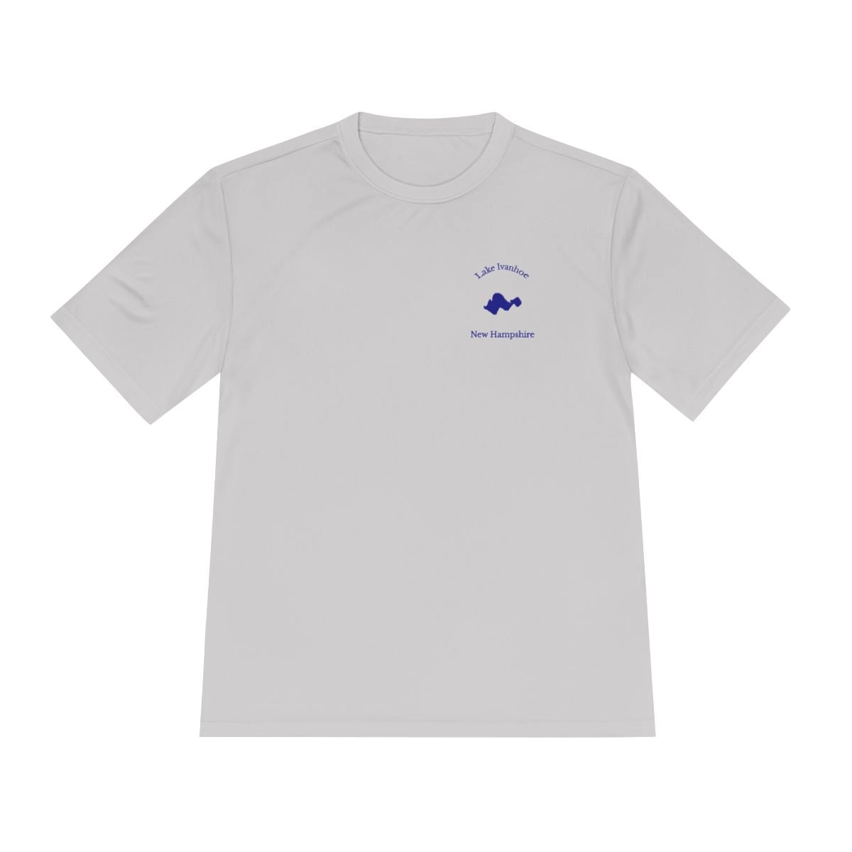 New  Hampshire  Lake  Ivanhoe  Moisture  Wicking  Tee  front  position  view  from  front  silver.webp