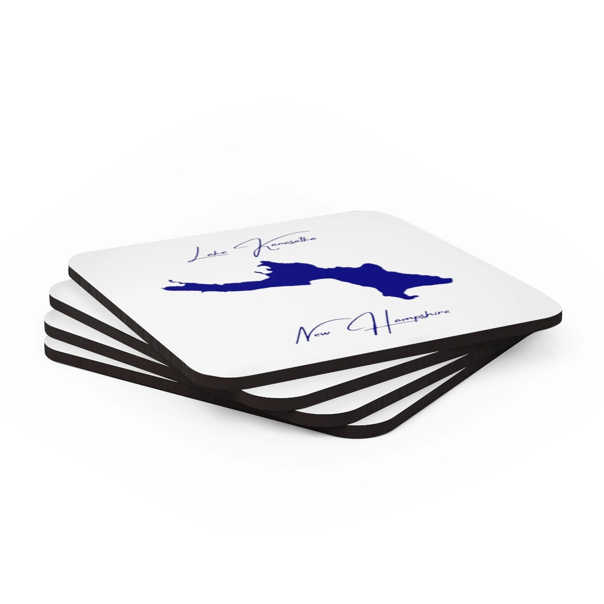 New  Hampshire  Lake  Kanasatka  Coaster  Set  front  position  view  from  stacked  3.75  x  3.75.webp