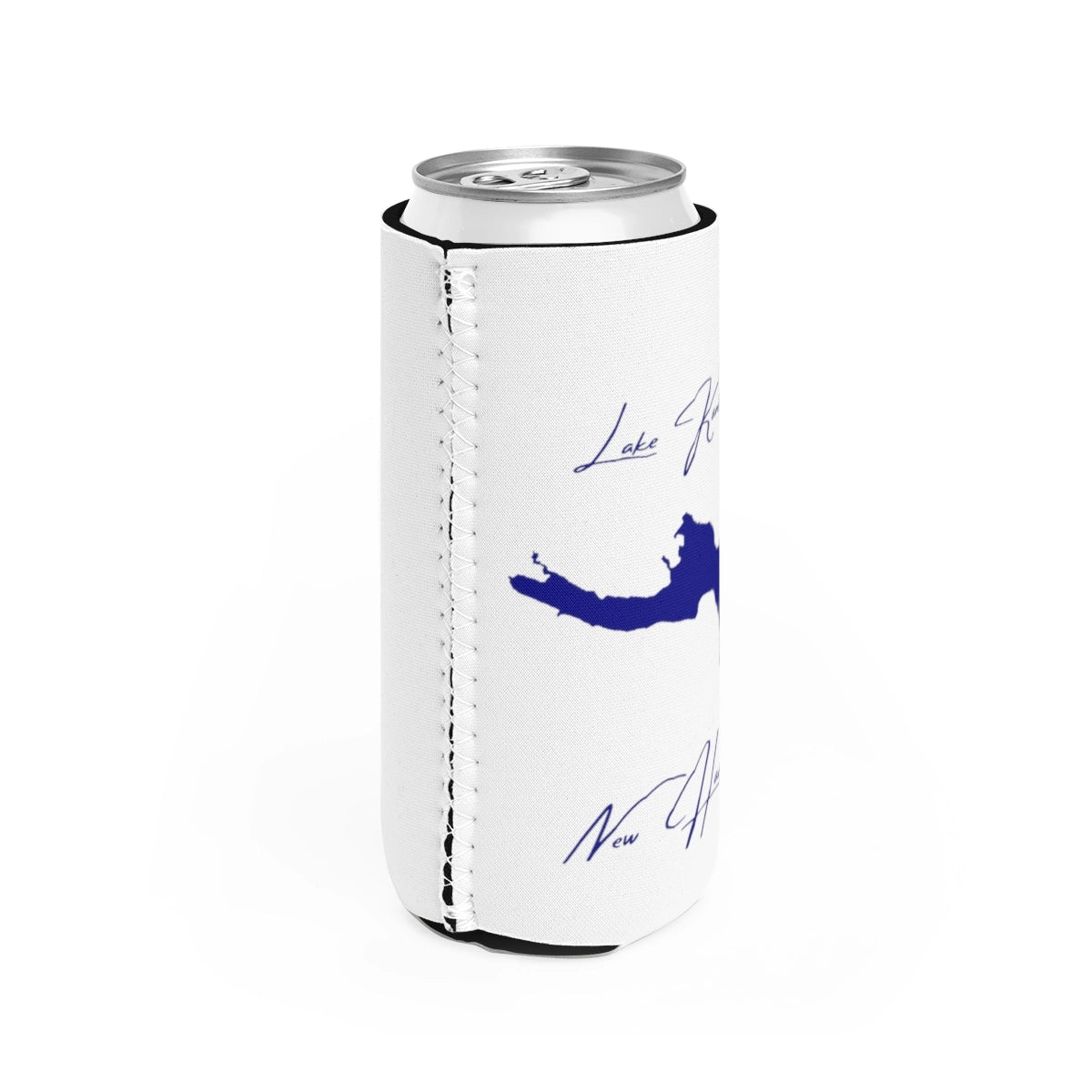 New  Hampshire  Lake  Kanasatka  Slim  Can  Koozie  all  position  view  from  right  white.webp