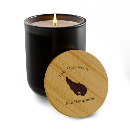 New  Hampshire  Lake  Massasecum  Engraved  Candle  other  position  view  from  front  true  noir  (matte).webp