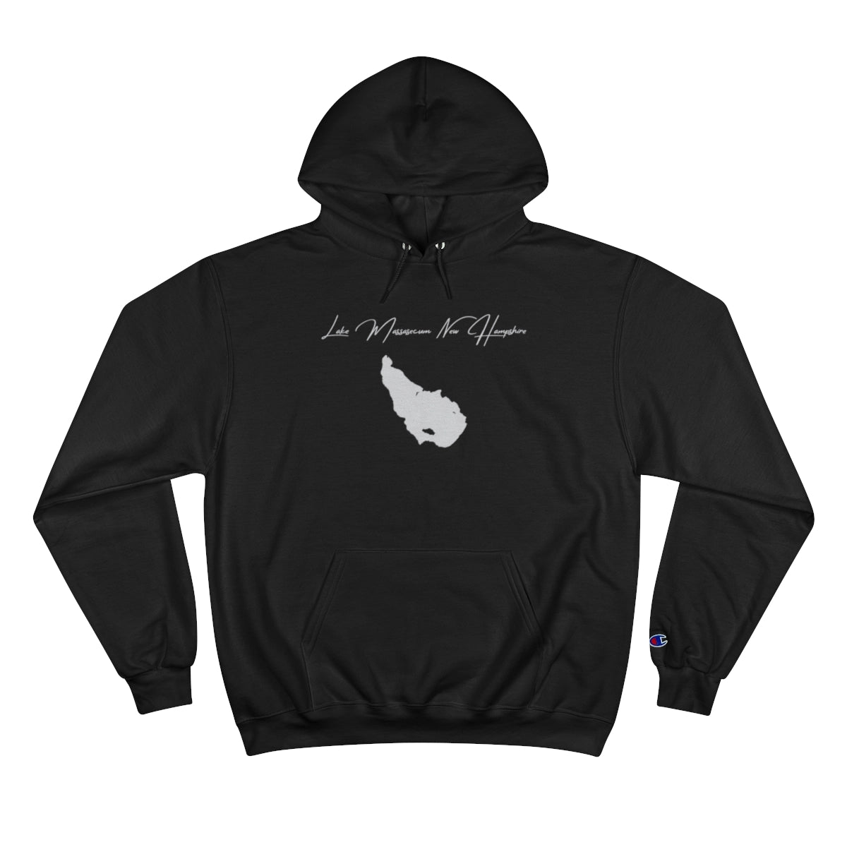 New  Hampshire  Lake  Massasecum  Hoodie  front  position  view  from  front  black.webp