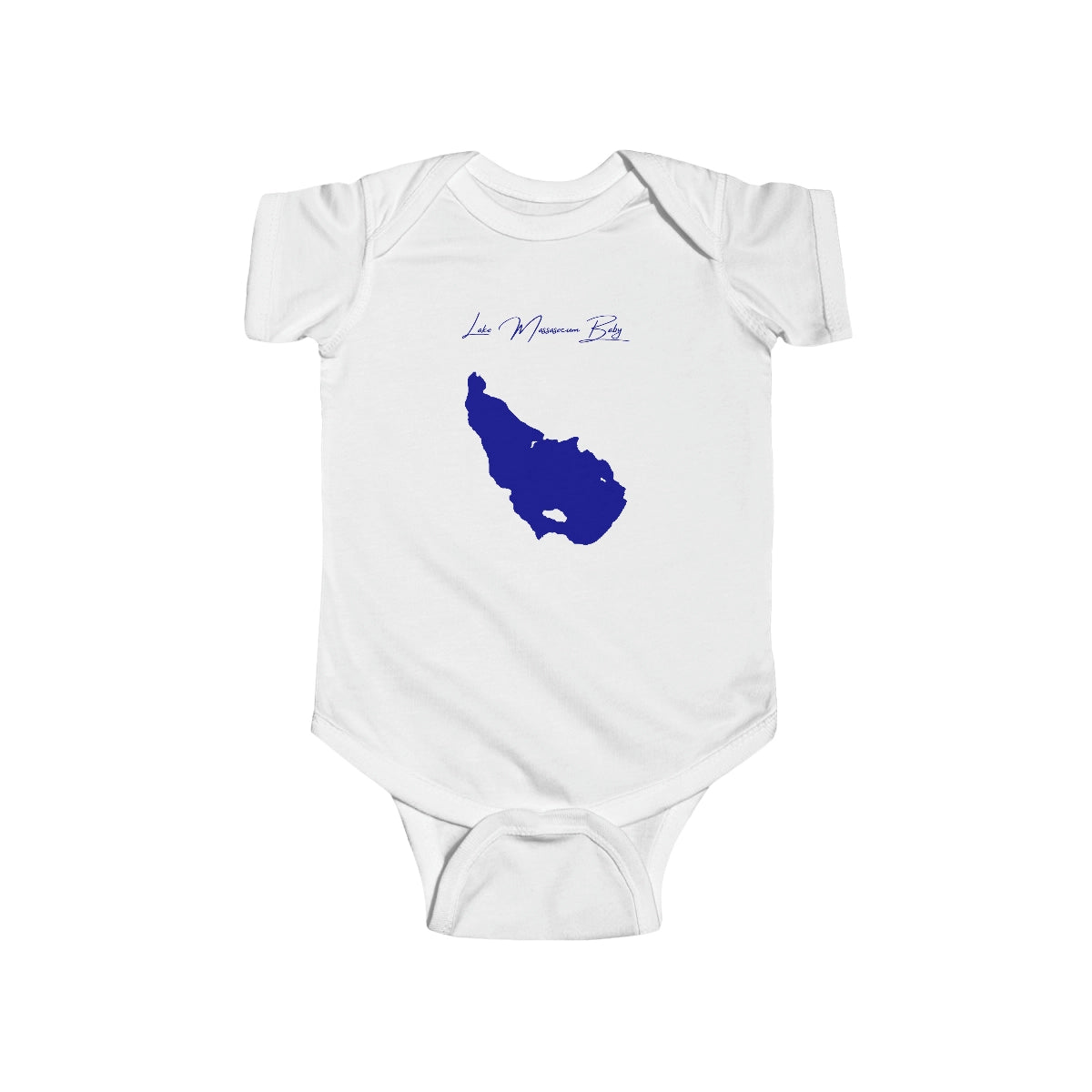 New  Hampshire  Lake  Massasecum  Onesie  front  position  view  from  front  white.webp