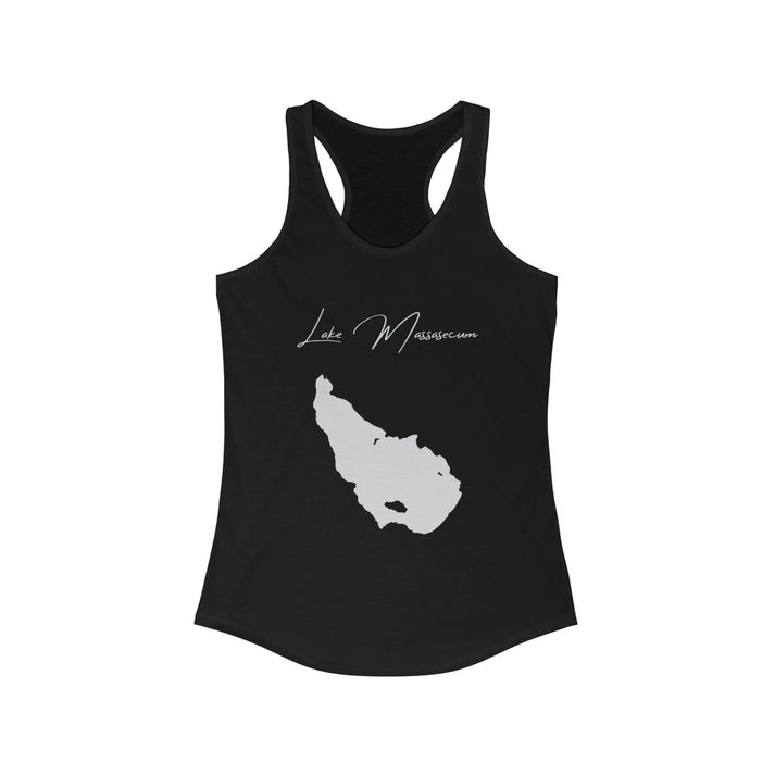 New  Hampshire  Lake  Massasecum  Racerback-Tank  front  position  view  from  front  solid  black.webp