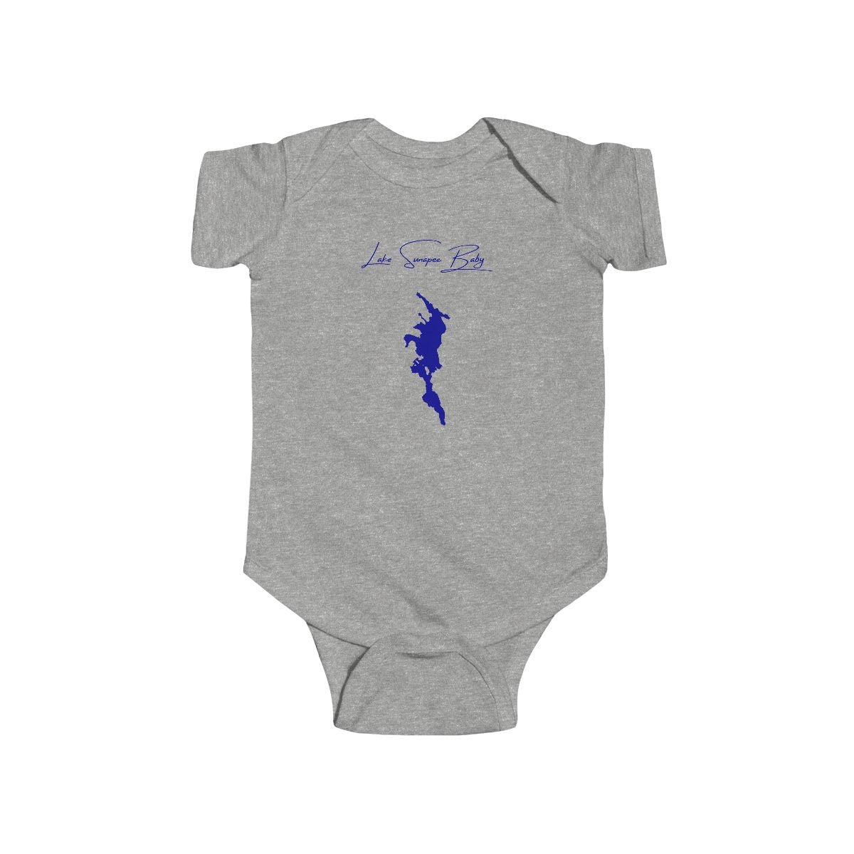 New  Hampshire  Lake  Sunapee  Onesie  front  position  view  from  front  heather.webp