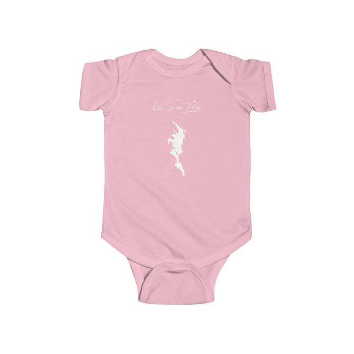 New  Hampshire  Lake  Sunapee  Onesie  front  position  view  from  front  pink.webp