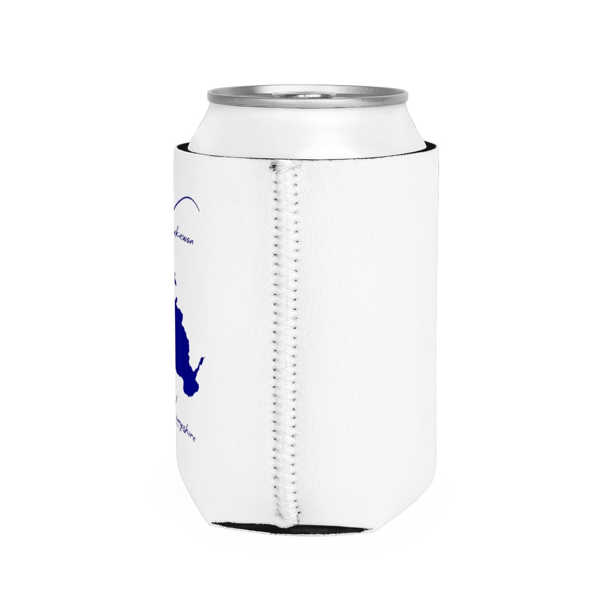 New  Hampshire  Lake  Waukewan  Can  Koozie  all  position  view  from  right  white.webp