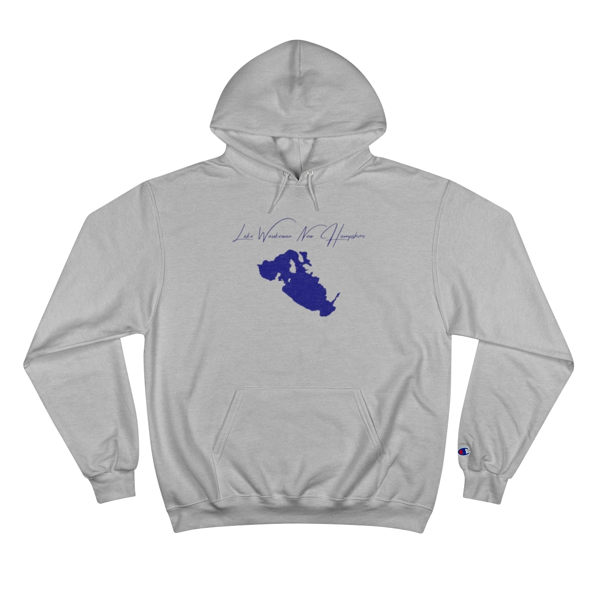 New  Hampshire  Lake  Waukewan  Hoodie  front  position  view  from  front  light  steel.webp