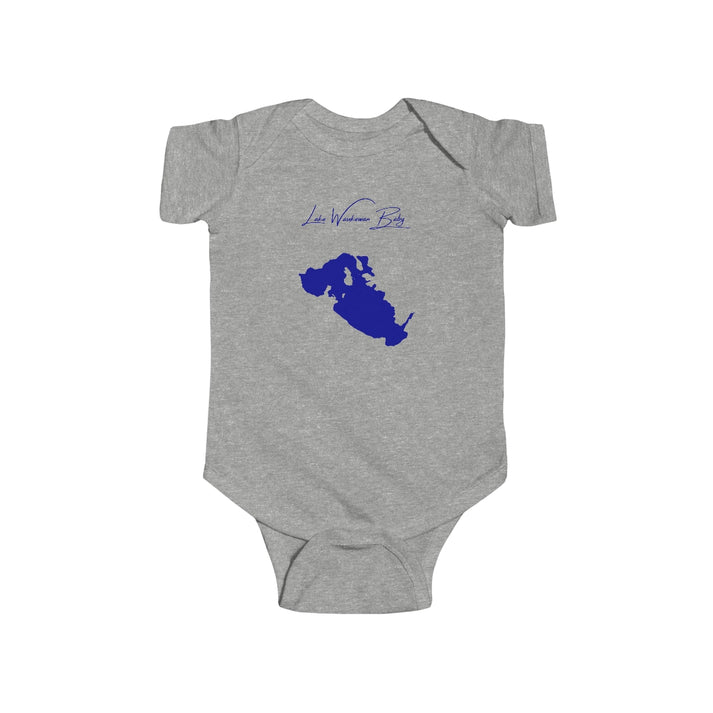 New  Hampshire  Lake  Waukewan  Onesie  front  position  view  from  front  heather.webp