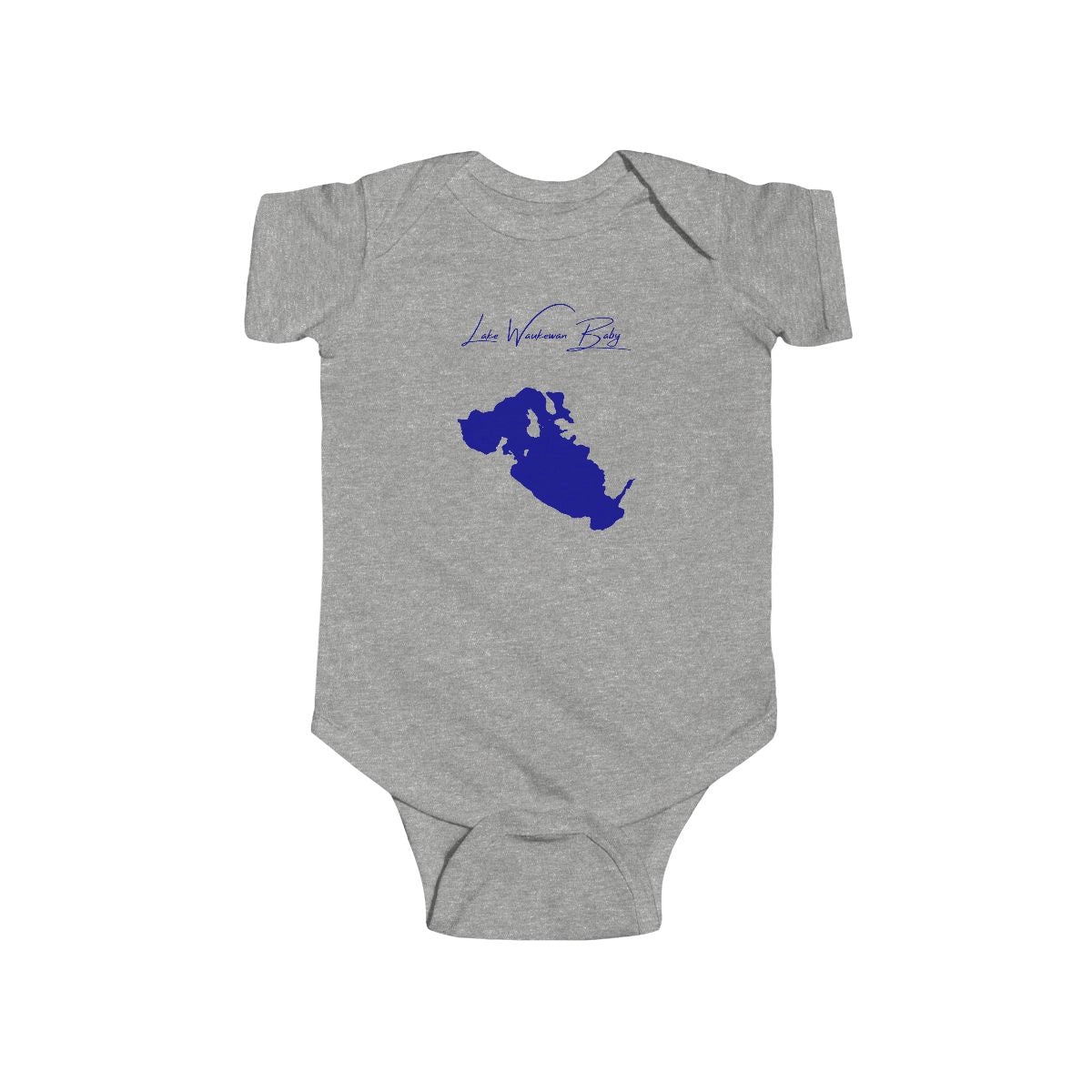 New  Hampshire  Lake  Waukewan  Onesie  front  position  view  from  front  heather.webp