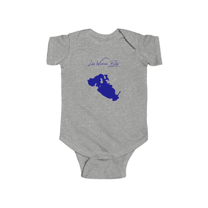 New  Hampshire  Lake  Waukewan  Onesie  front  position  view  from  front  heather.webp