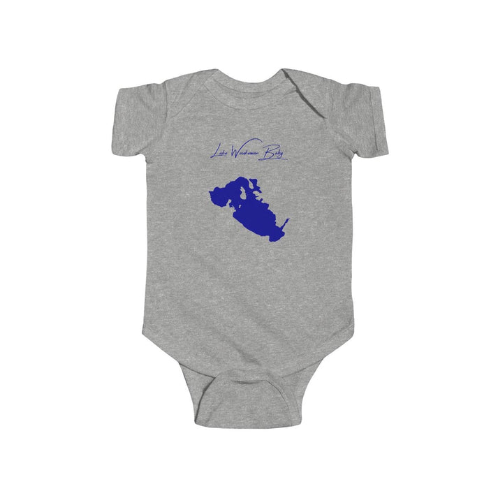 New  Hampshire  Lake  Waukewan  Onesie  front  position  view  from  front  heather.webp