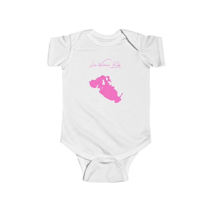 New  Hampshire  Lake  Waukewan  Onesie  front  position  view  from  front  white.webp
