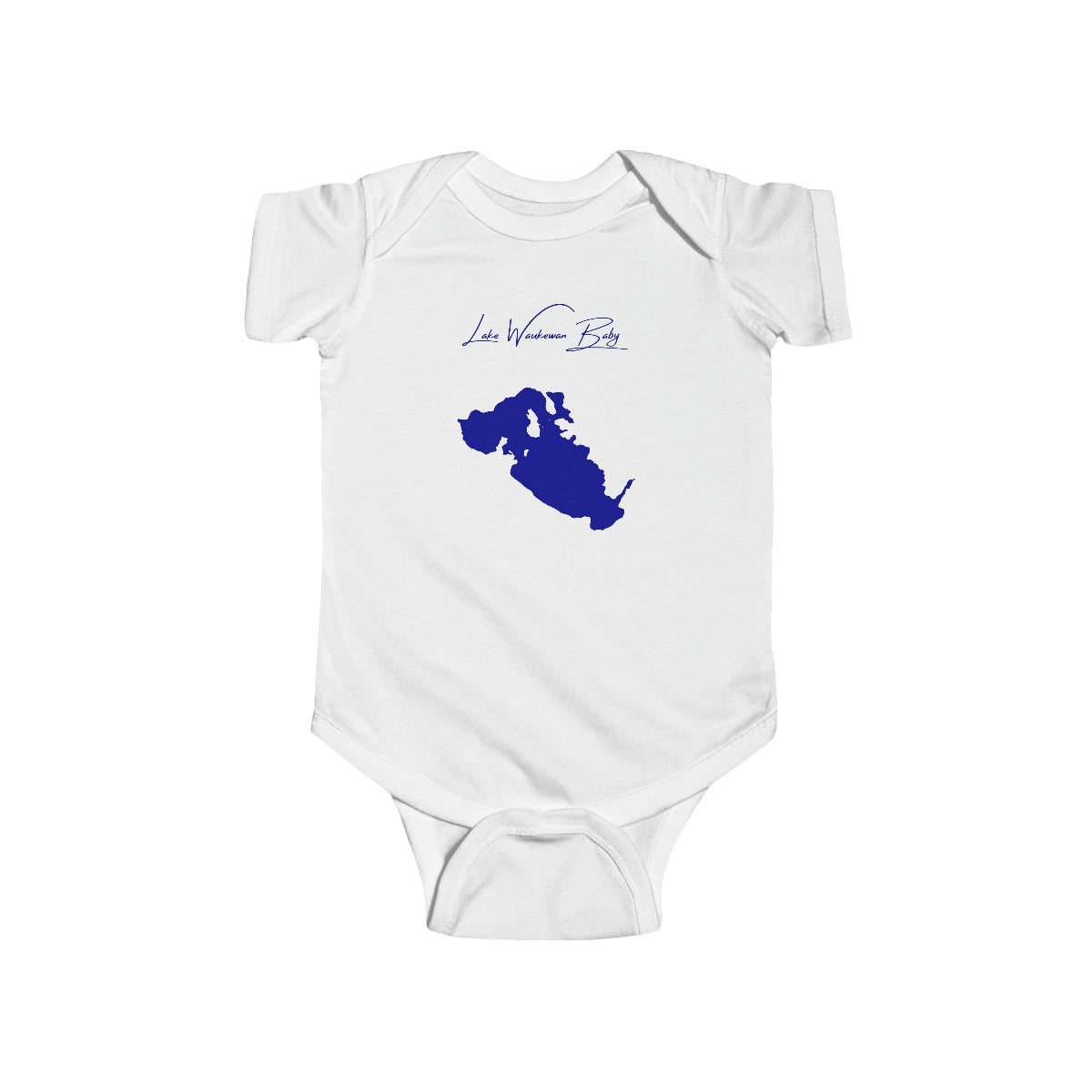 New  Hampshire  Lake  Waukewan  Onesie  front  position  view  from  front  white.webp