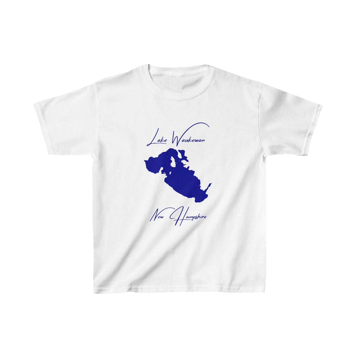 New  Hampshire  Lake  Waukewan  Youth  T-shirt  front  position  view  from  front  white.webp