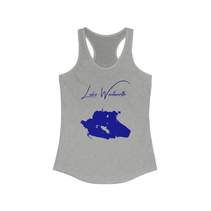 New  Hampshire  Lake  Wentworth  Racerback-Tank  front  position  view  from  front  heather  grey.webp