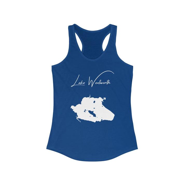 New  Hampshire  Lake  Wentworth  Racerback-Tank  front  position  view  from  front  solid  royal.webp