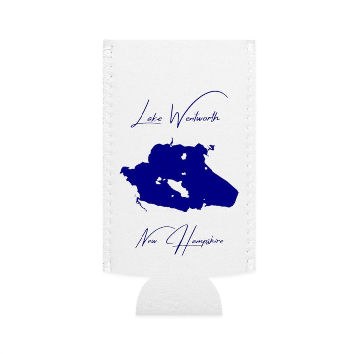 New  Hampshire  Lake  Wentworth  Slim  Can  Koozie  front  position  view  from  flat-front  white.webp