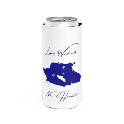 New  Hampshire  Lake  Wentworth  Slim  Can  Koozie  front  position  view  from  front  white.webp