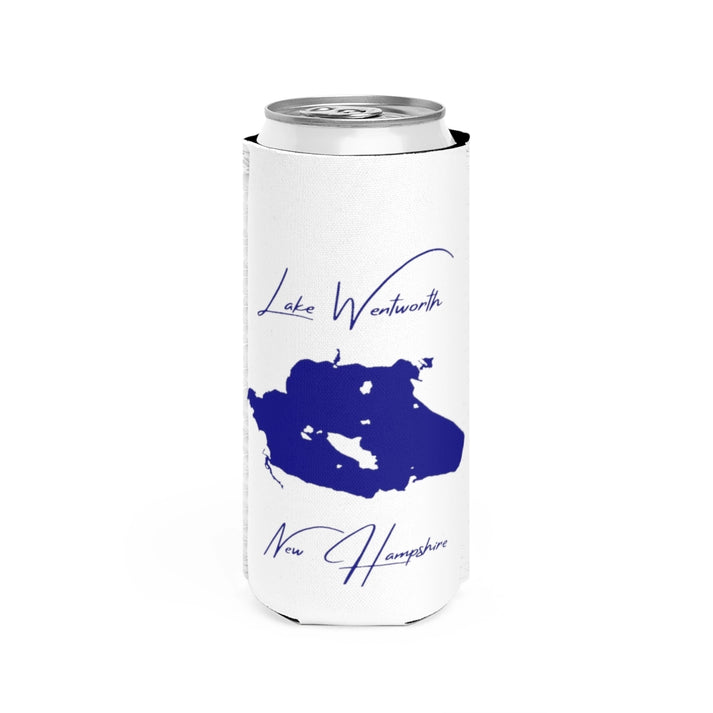 New  Hampshire  Lake  Wentworth  Slim  Can  Koozie  front  position  view  from  front  white.webp