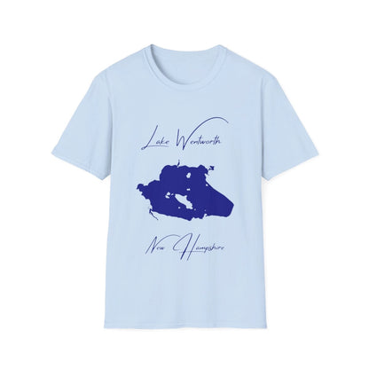 New  Hampshire  Lake  Wentworth  T-shirt  front  position  view  from  front  light  blue.webp