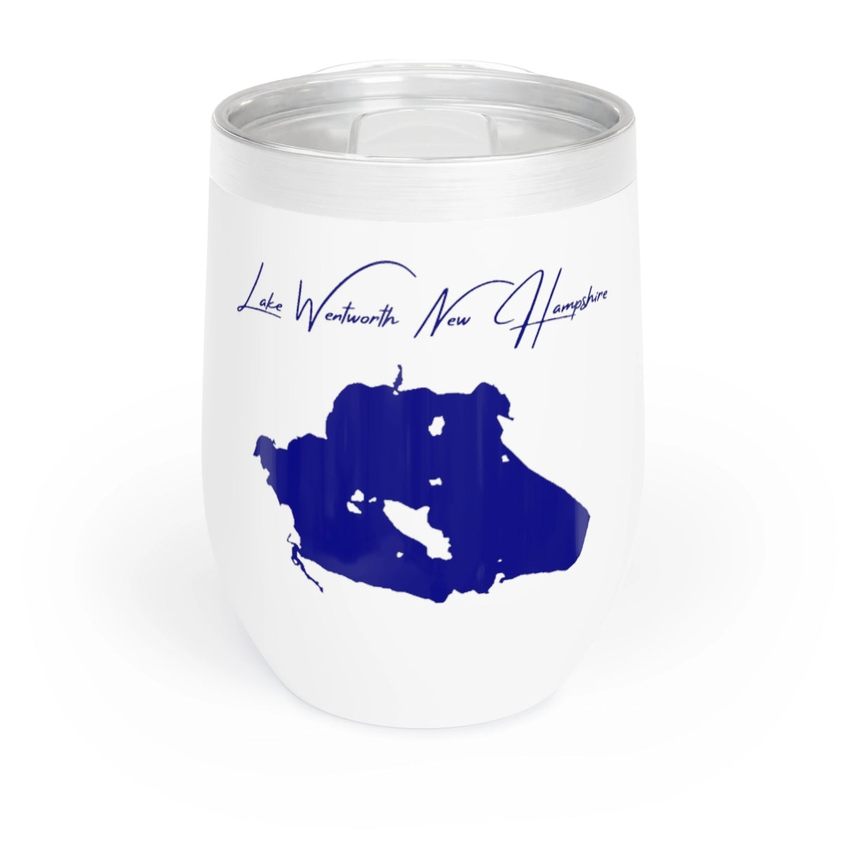 New  Hampshire  Lake  Wentworth  Wine  Tumbler  front  position  view  from  front  white.webp